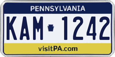 PA license plate KAM1242