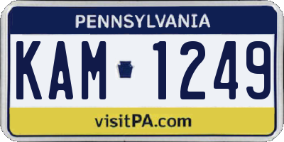 PA license plate KAM1249