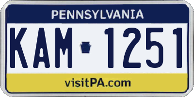 PA license plate KAM1251