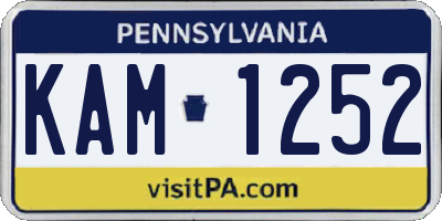 PA license plate KAM1252