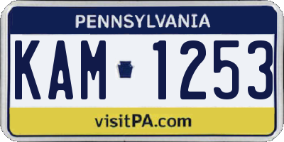 PA license plate KAM1253