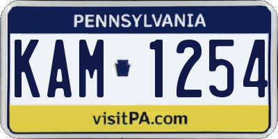 PA license plate KAM1254