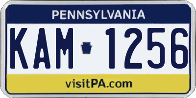 PA license plate KAM1256
