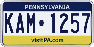 PA license plate KAM1257