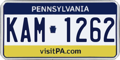 PA license plate KAM1262