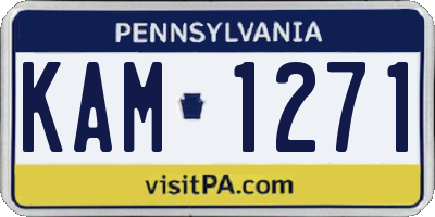 PA license plate KAM1271