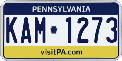 PA license plate KAM1273