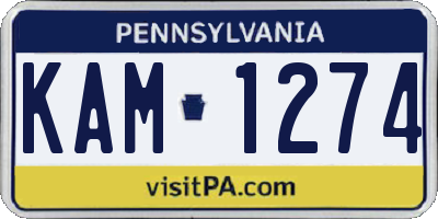 PA license plate KAM1274