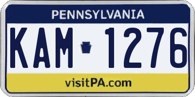 PA license plate KAM1276