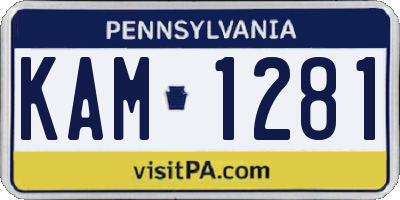 PA license plate KAM1281