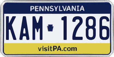 PA license plate KAM1286