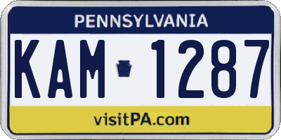 PA license plate KAM1287