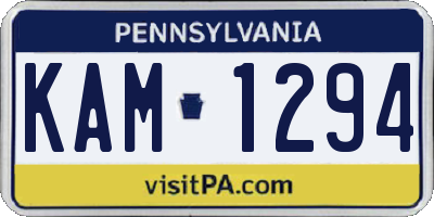 PA license plate KAM1294