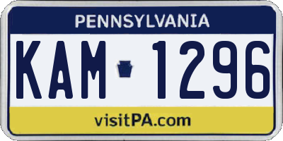 PA license plate KAM1296