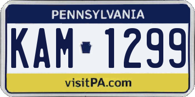 PA license plate KAM1299