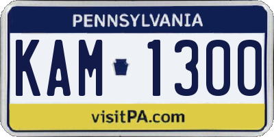 PA license plate KAM1300