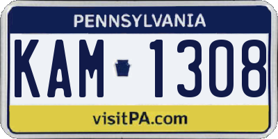 PA license plate KAM1308