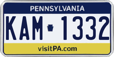 PA license plate KAM1332