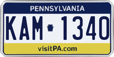 PA license plate KAM1340