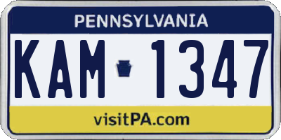 PA license plate KAM1347