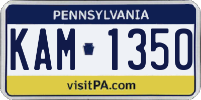 PA license plate KAM1350