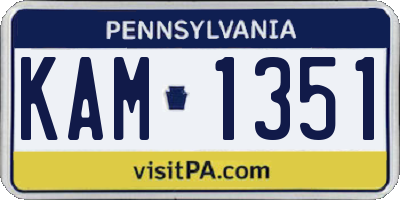 PA license plate KAM1351