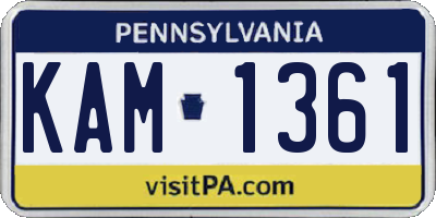 PA license plate KAM1361