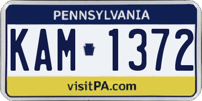 PA license plate KAM1372