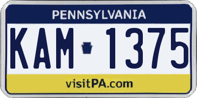 PA license plate KAM1375