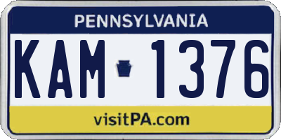 PA license plate KAM1376