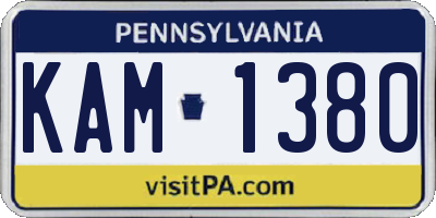PA license plate KAM1380