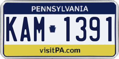 PA license plate KAM1391