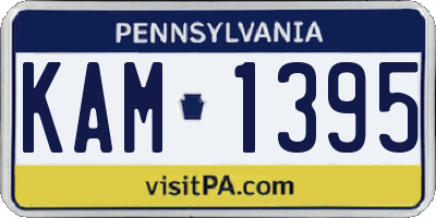 PA license plate KAM1395