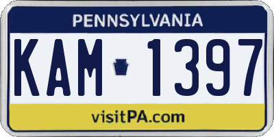 PA license plate KAM1397