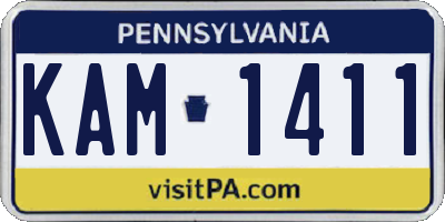 PA license plate KAM1411