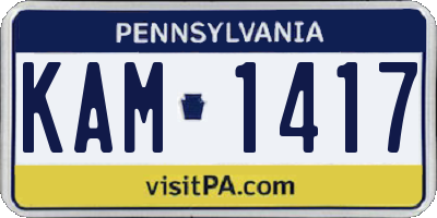 PA license plate KAM1417