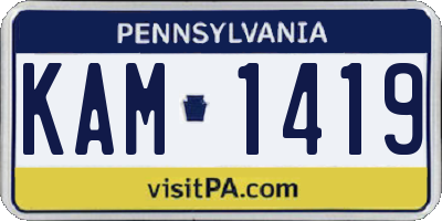 PA license plate KAM1419