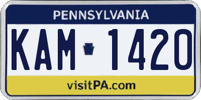 PA license plate KAM1420