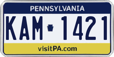 PA license plate KAM1421