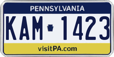 PA license plate KAM1423