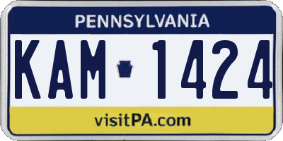 PA license plate KAM1424