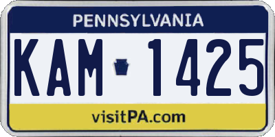 PA license plate KAM1425
