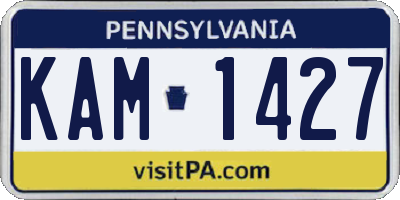 PA license plate KAM1427