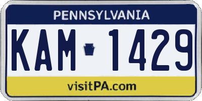 PA license plate KAM1429