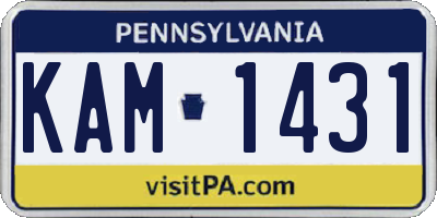 PA license plate KAM1431