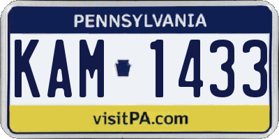 PA license plate KAM1433