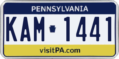 PA license plate KAM1441