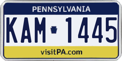 PA license plate KAM1445