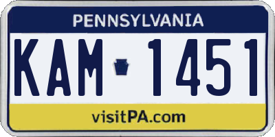 PA license plate KAM1451