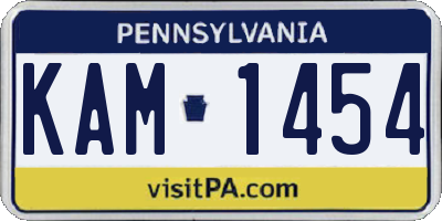 PA license plate KAM1454